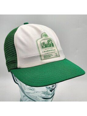 La Reina Vineyard 1981 Chardonnay Monterey County Trucker Hat Green Snapback Vtg
